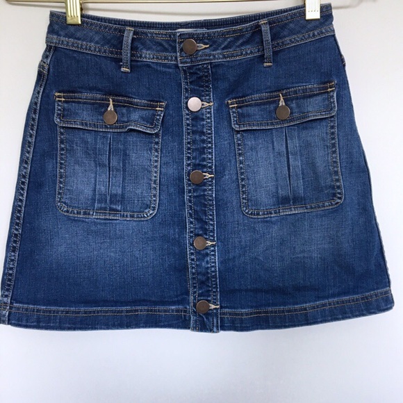 button up skirt denim
